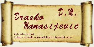 Draško Manasijević vizit kartica
